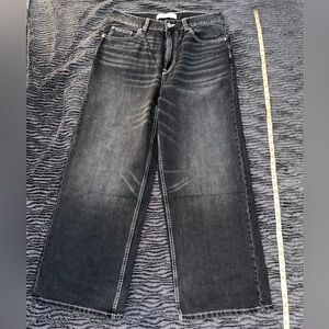 Bershka Black Relaxed Fit Jeans for Men